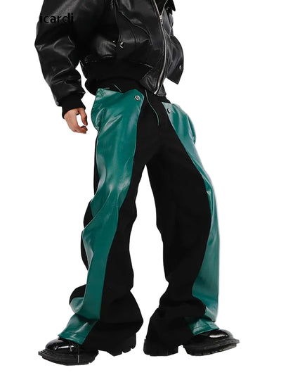 Y2K Cyber Faux Leather Pants