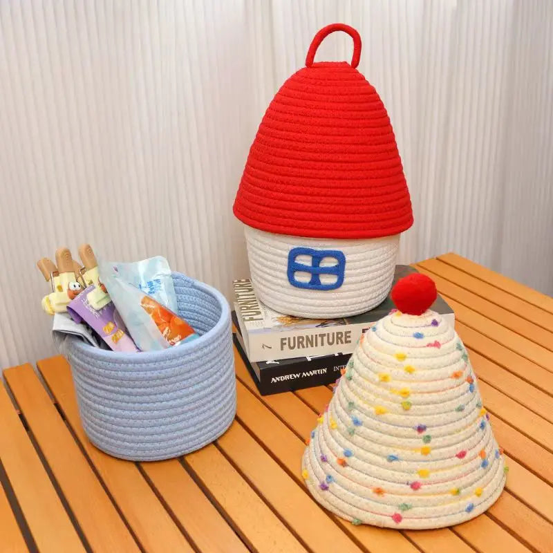 Kawaii House-Shaped Storage Basket