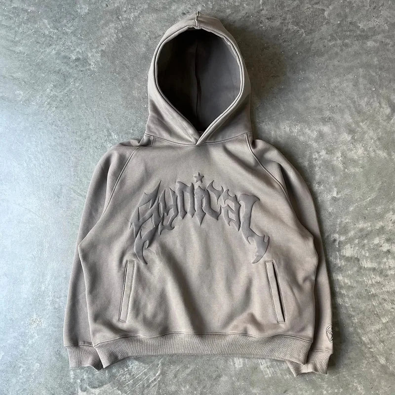 Y2K Letter Print Zip Vintage Hoodie