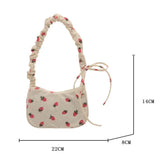 Bolso de pana pequeño con bonito estampado de fresas