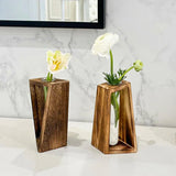 Vintage Wooden Hydroponic Vintage Vase