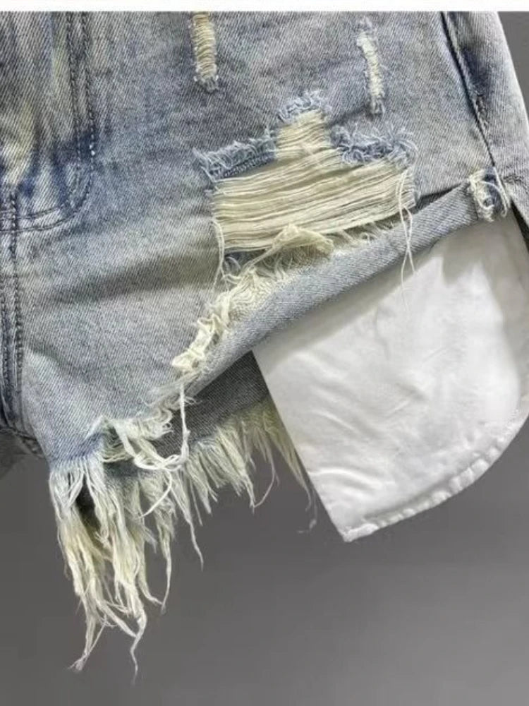 Y2K Distressed Denim Mini Shorts