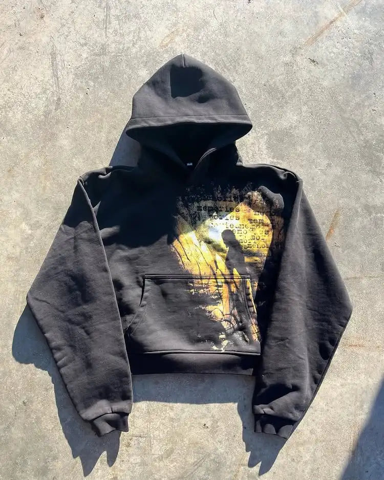 Retro Graphic Prints Zipper Hoodies