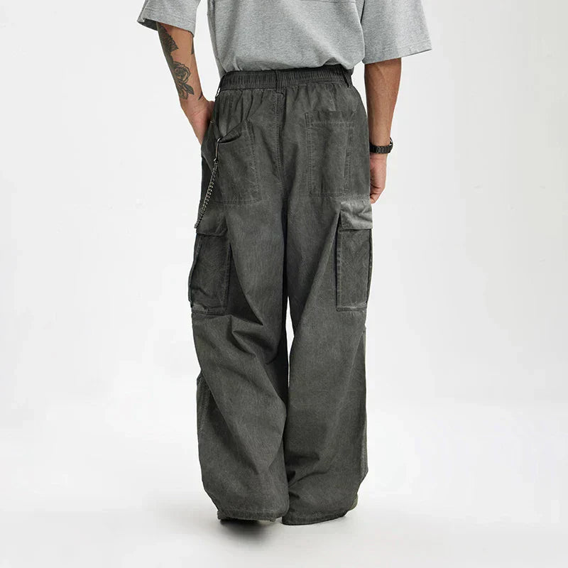 Vintage Washed Gray Cargo Pants