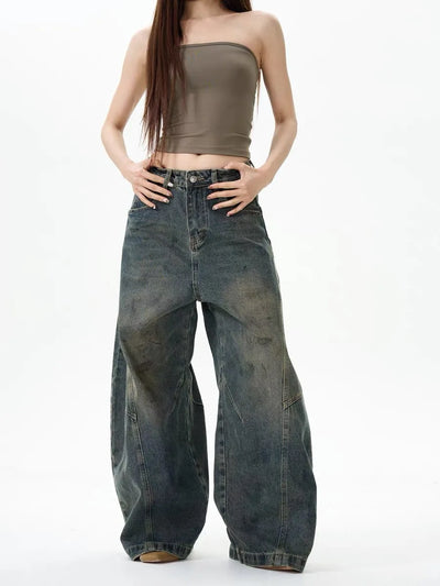 Y2K Rust Dirty Baggy Jeans