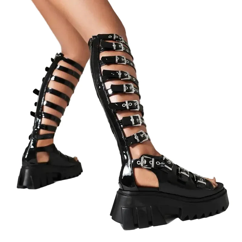 Cyberpunk Gladiator Buckle Sandals