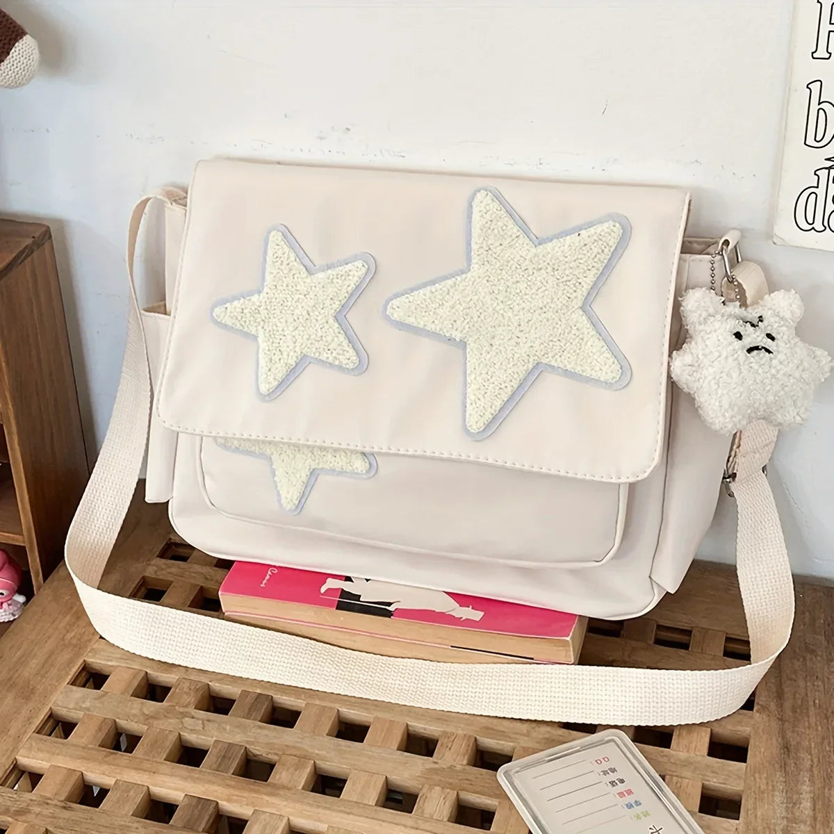 Star Print Patchwork Shoulder Bag
