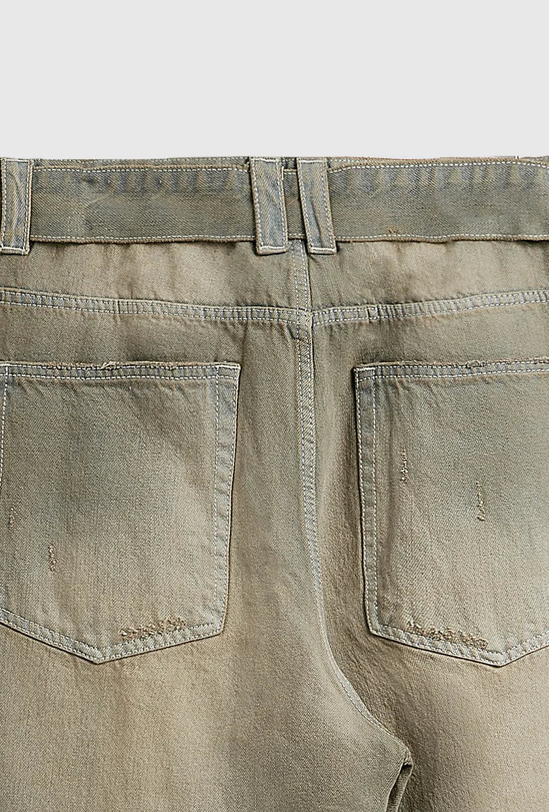Vintage Washed Loose Fit Denim Jeans