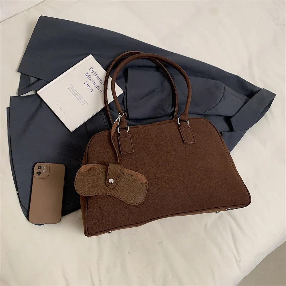 Corporate Girl Fancy Solid Color Shoulder Bag
