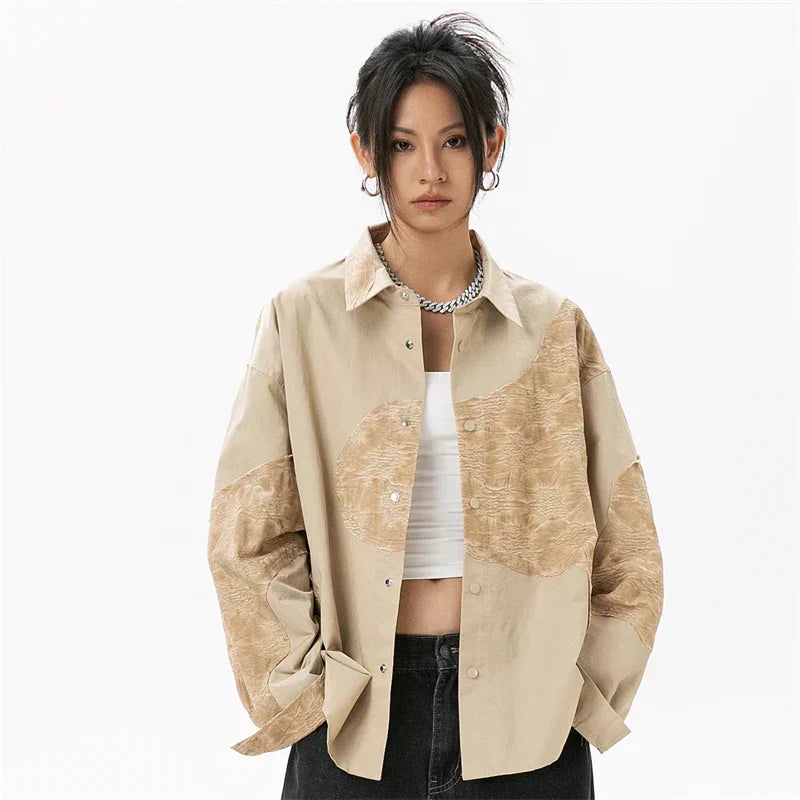 Camisa Blusa Patchwork Estilo Y2K
