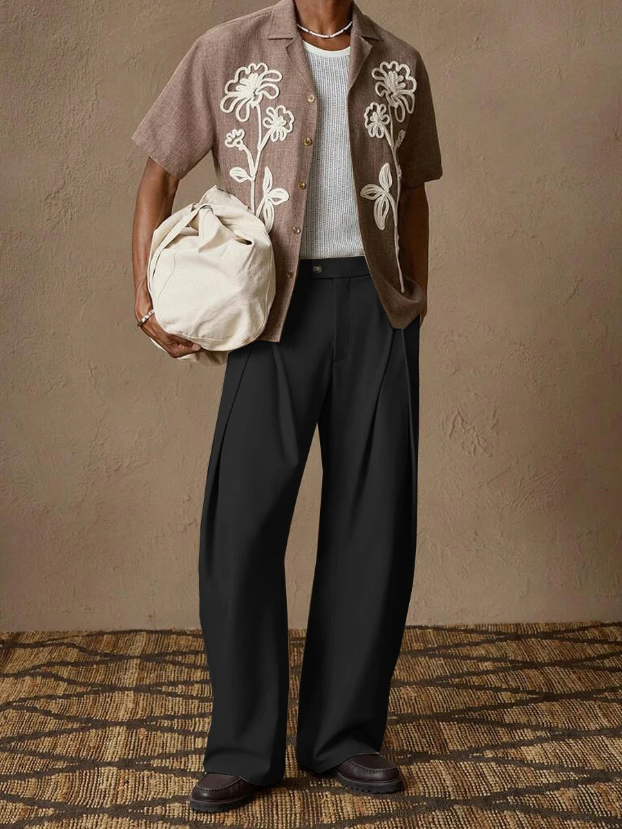 Solid Color Elegant Italian Style Pants