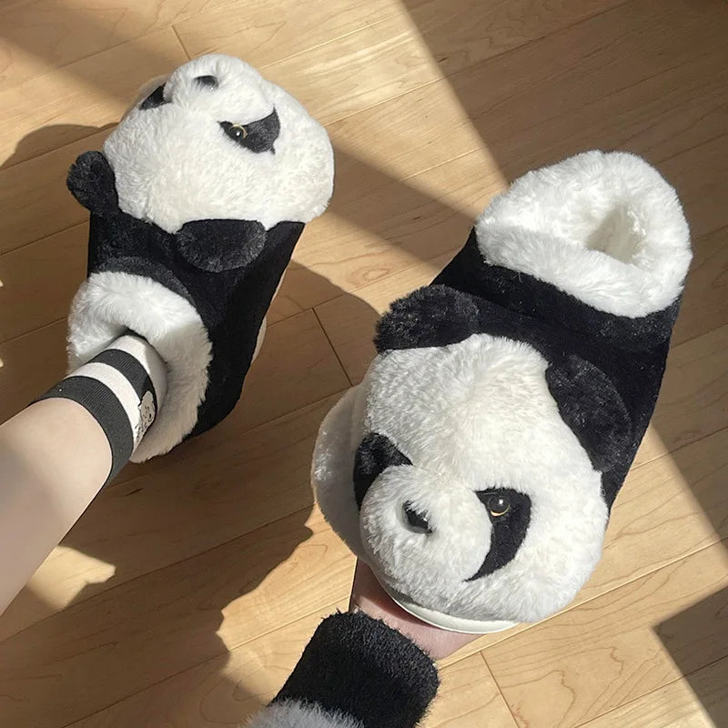 Cute Fluffy Panda Slippers