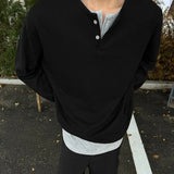 Casual Patchwork Round Collar Long T-Shirt