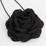 Elegant Black Rose Choker Necklace