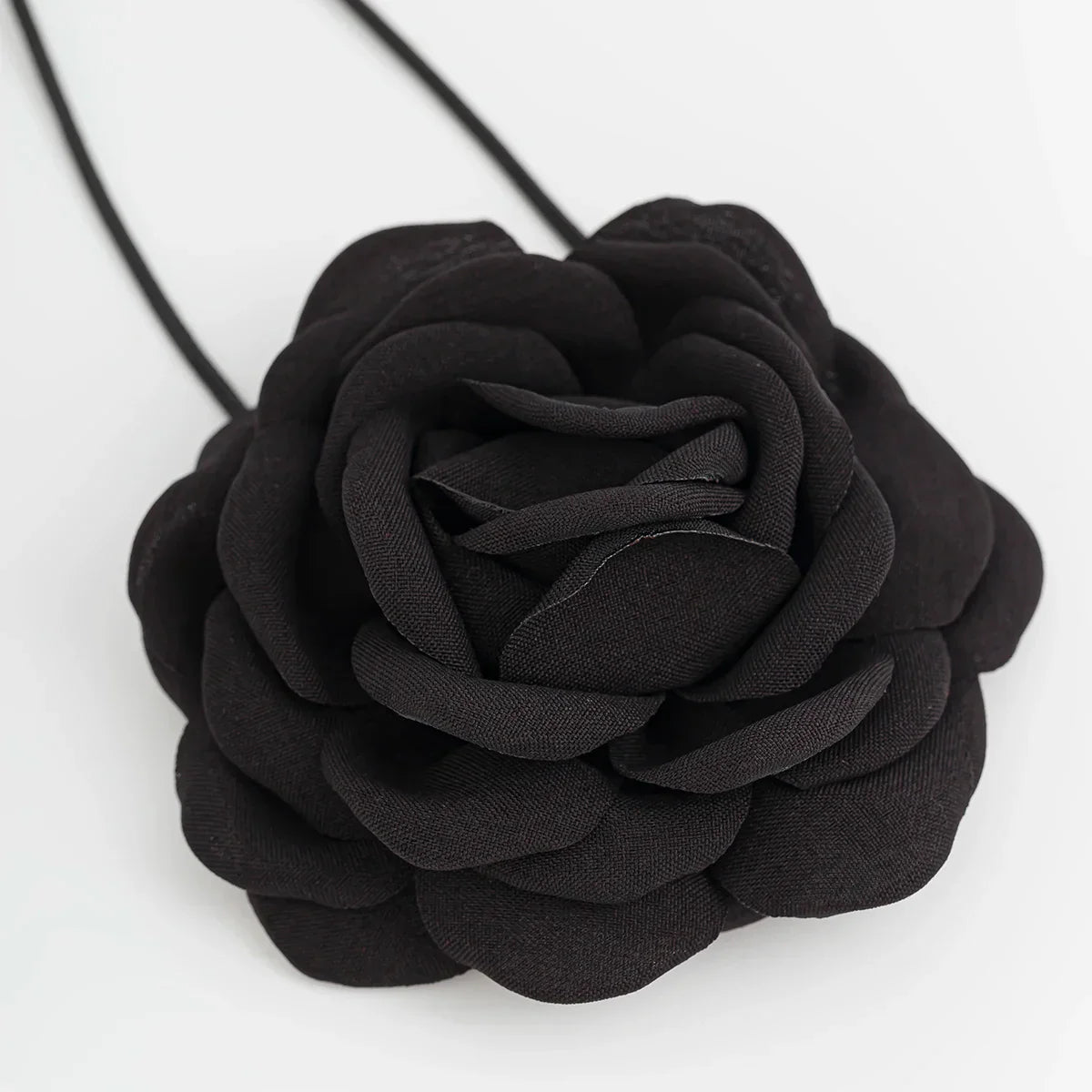 Elegant Black Rose Choker Necklace