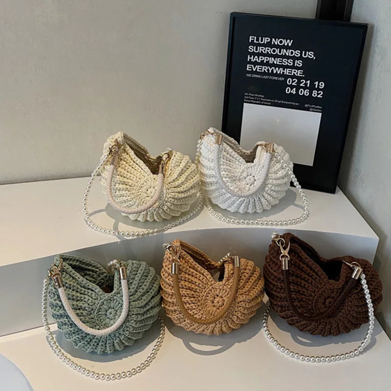 Handmade Shell Knitted Crochet Crossbody Shoulder Bag