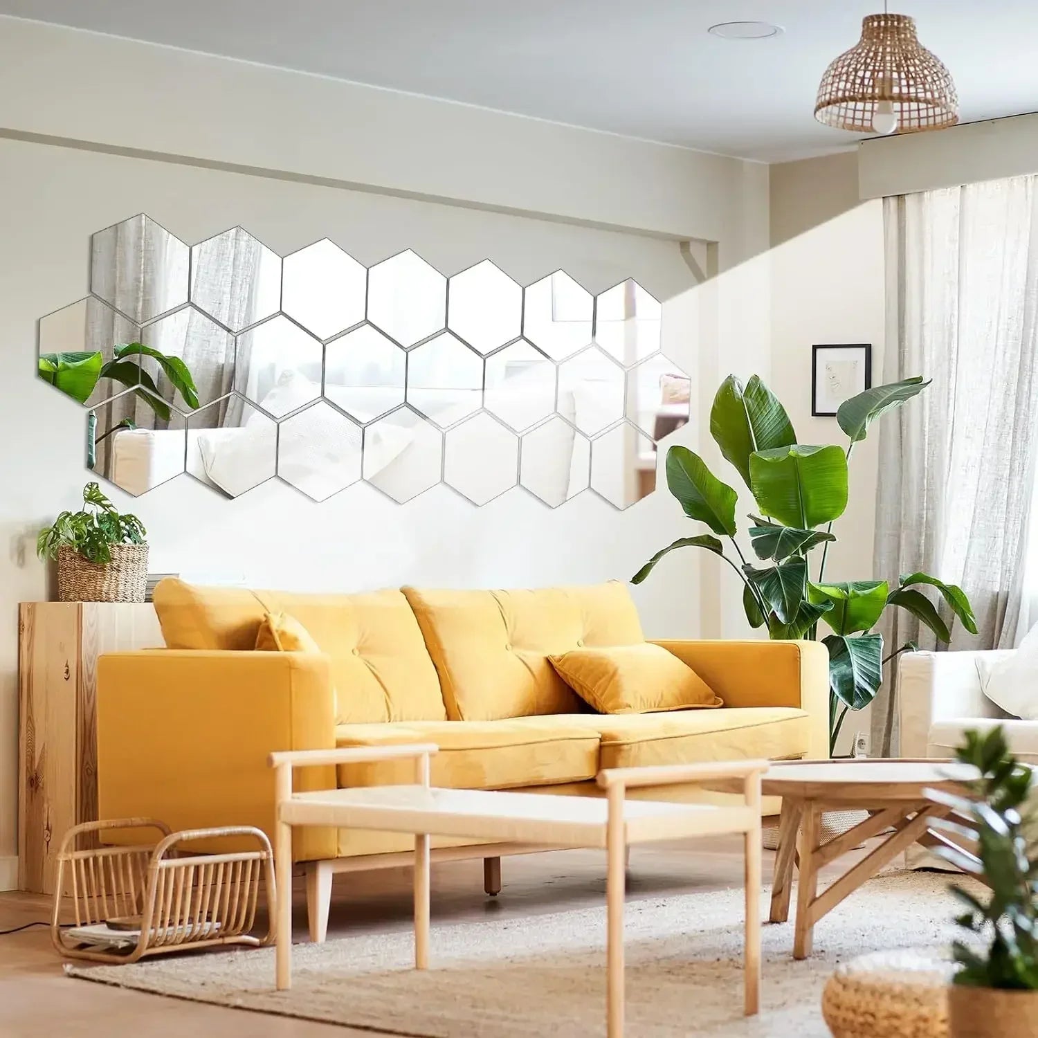 Hexagon 3D Mirror Wall Sticker