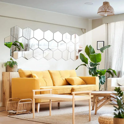 Hexagon 3D Mirror Wall Sticker