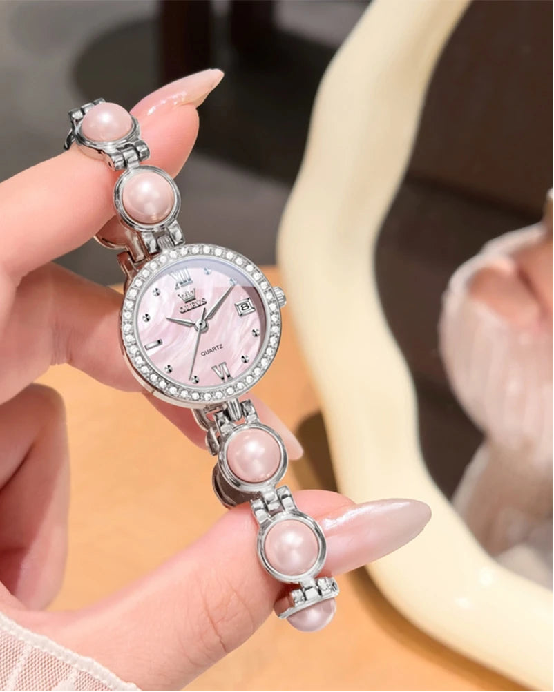 Pearl Zircon Bracelet Wristwatch