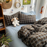 Preppy Plaid Brown Bedding Set