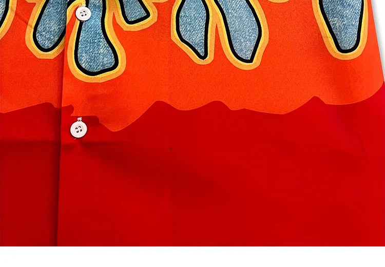 Flame Graphic Hawaiian Shirt
