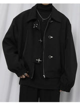 Black Korean Style Minimal Jacket