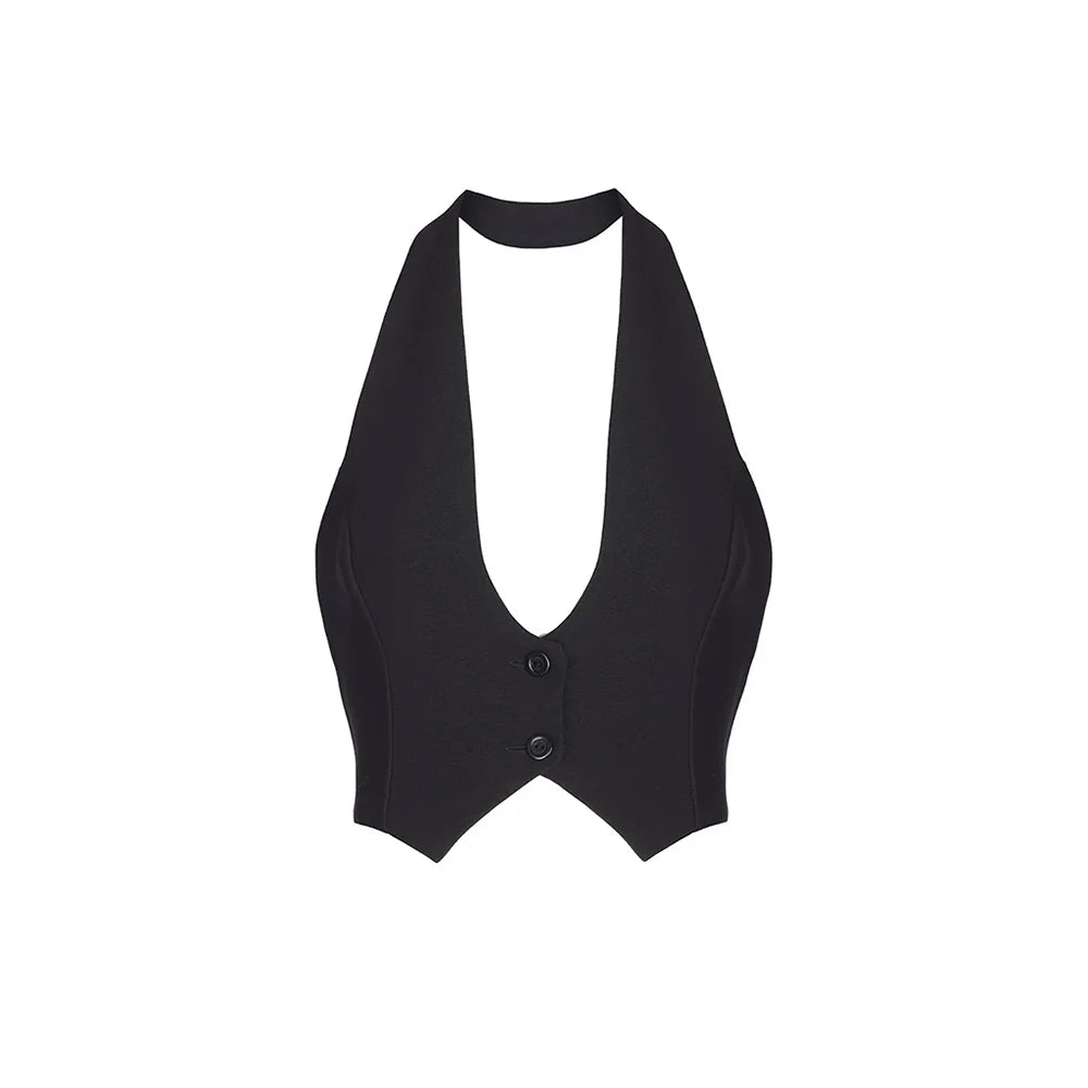 Black vest on a white background