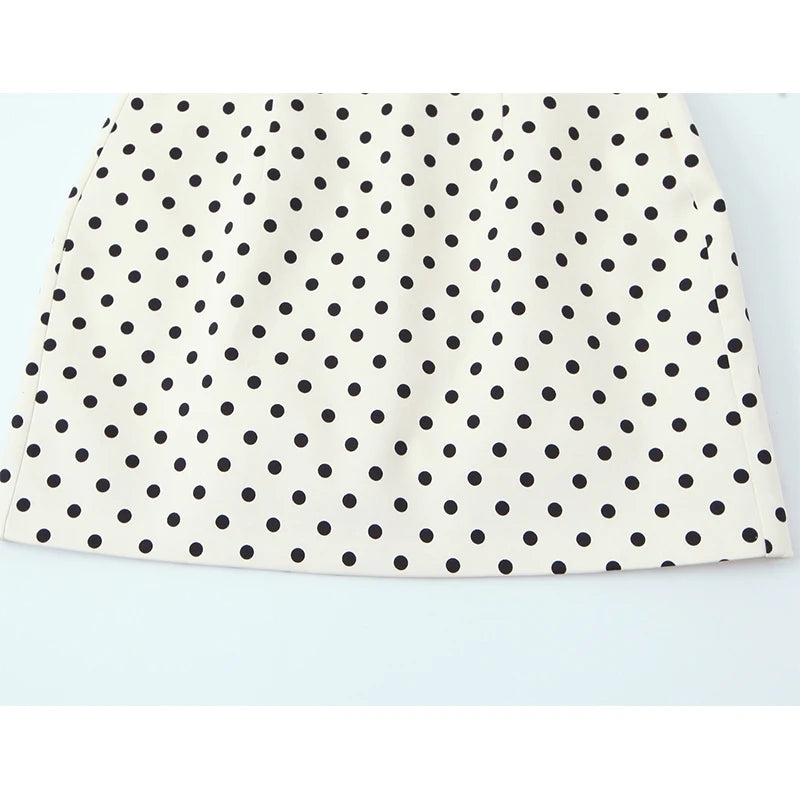 Bow Tie Short Sleeve Polka Dot Dress