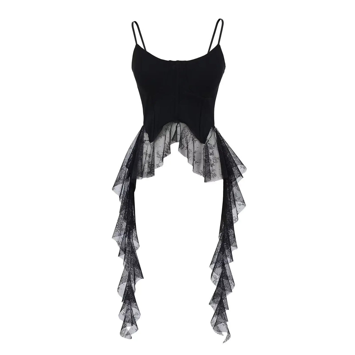 Y2k Coquette Cami Black Korean Top