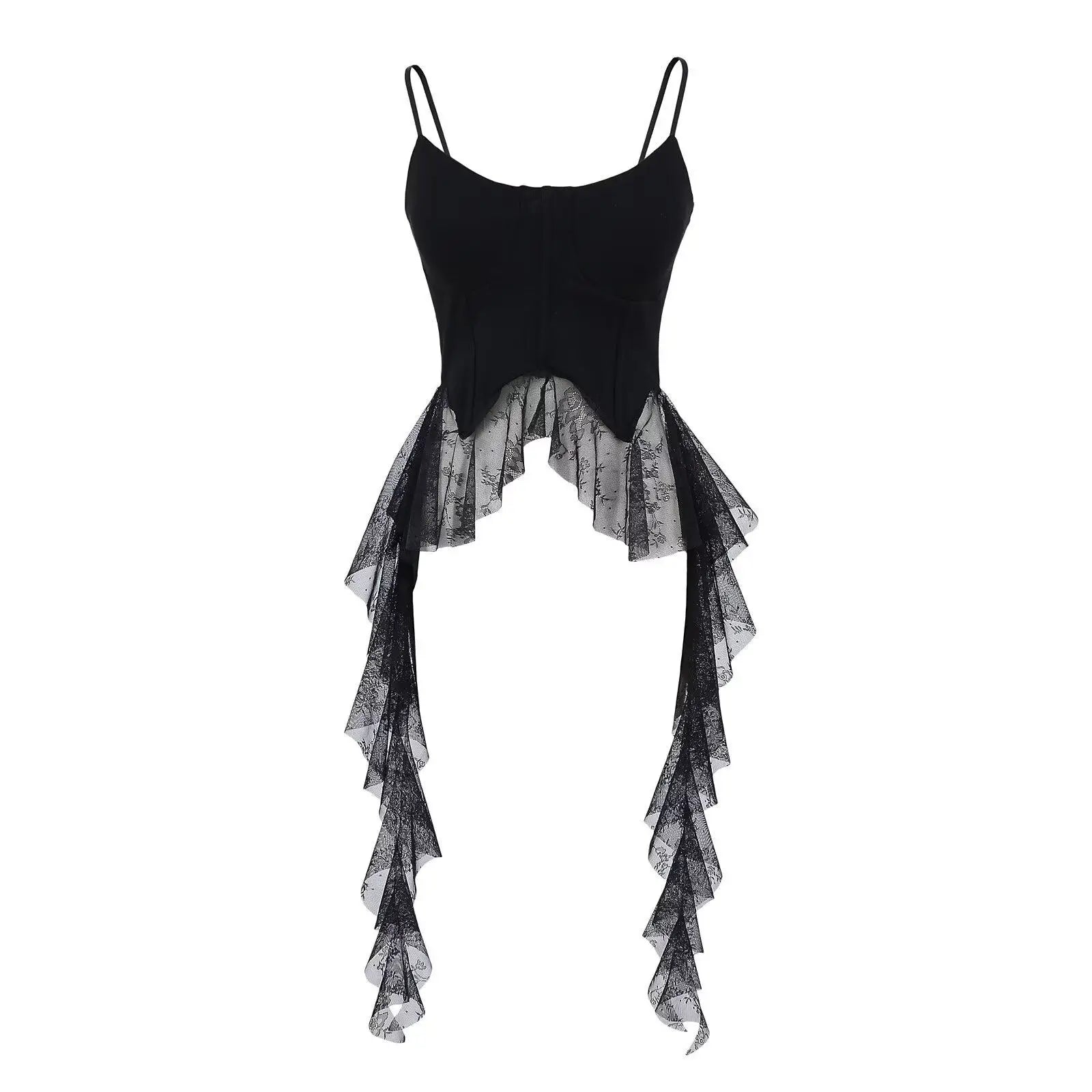 Y2k Coquette Cami Black Korean Top