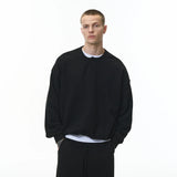 Cozy Loose Fit Henley Sweatshirt