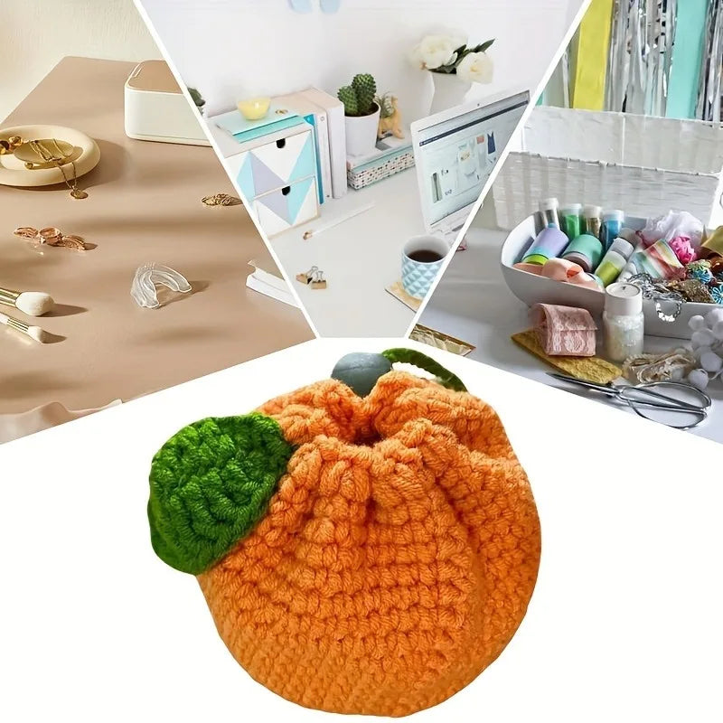 Handmade Crochet Orange Knitted Bag