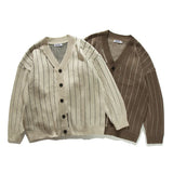 Vintage Loose Knitted Striped Cardigan