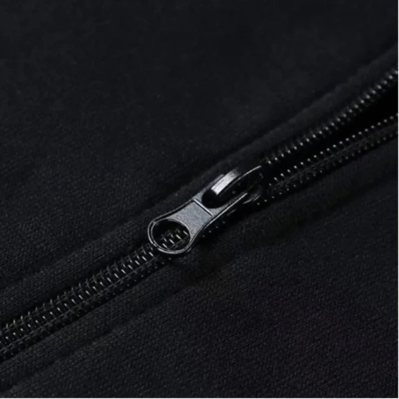 Vintage Fleece Gothic Black Zip Up Hoodie