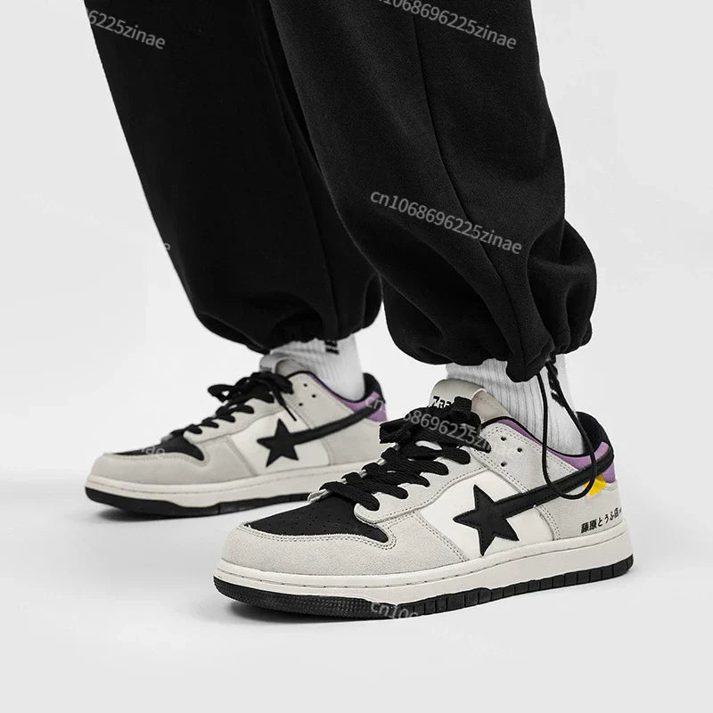 School Retro Multicolor Star Sneakers for Couples