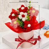 Ramo de flores de ganchillo vintage con flores de rosa