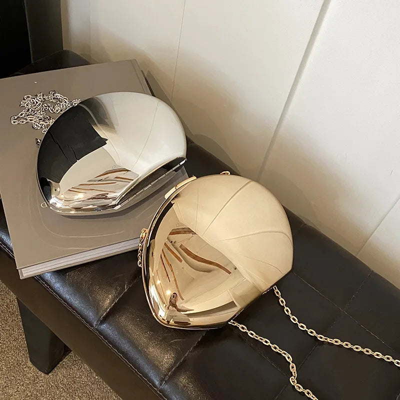 Shiny Modern Crescent Handbag