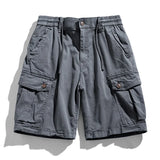 Solid Elastic Waist  Multi Pocket Short
