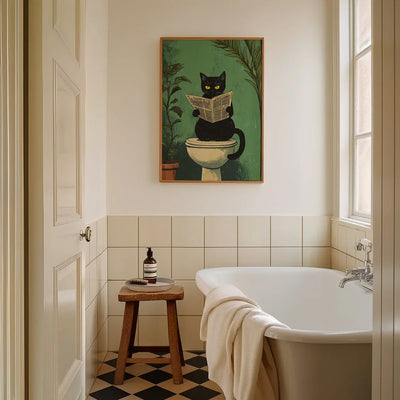 3 Lustige Badezimmer Schwarze Katze Wandbilder