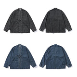 Drawstring Vintage Loose Fit Denim Kimono