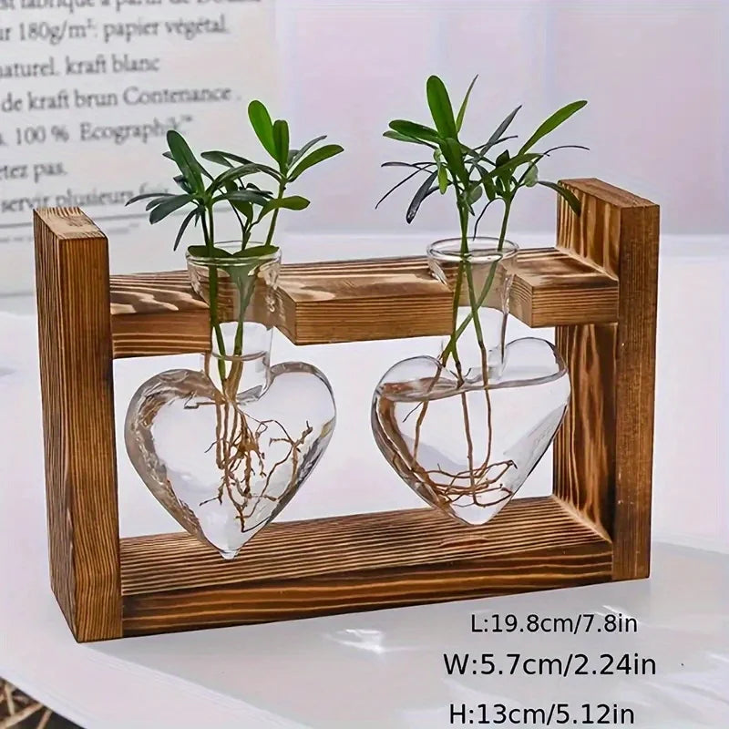 Creative Wooden Frame Small Vintage Vase
