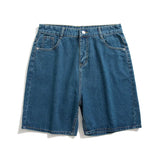 Casual Straight Blue Denim Short