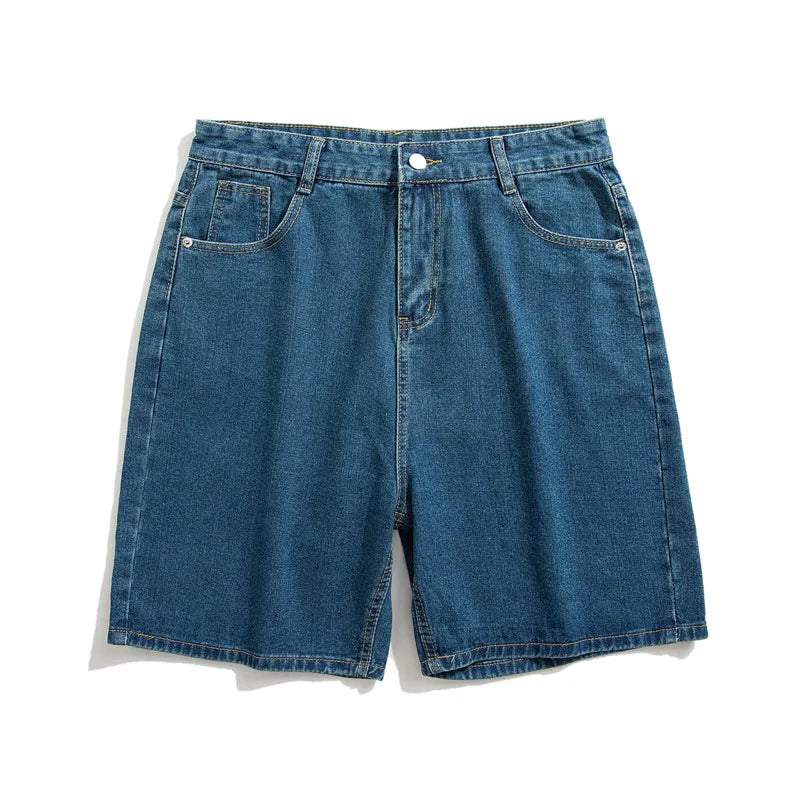 Casual Straight Blue Denim Short