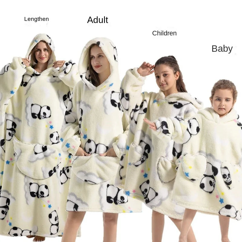 Family Oversize Sherpa Blanket Hoodie