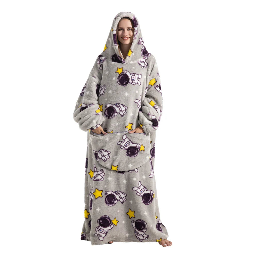 Animal Printed Hooded Blanket