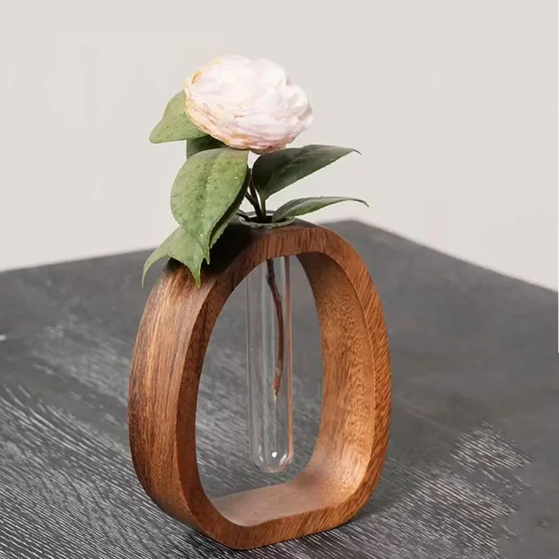 Vintage Walnut Solid Wood Flower Ware