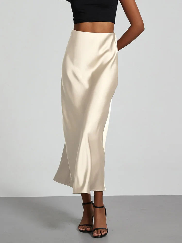 Y2K Chic High Waist Satin Party Skirt