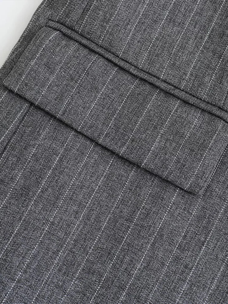 Vintage Striped Single Breasted Blazer