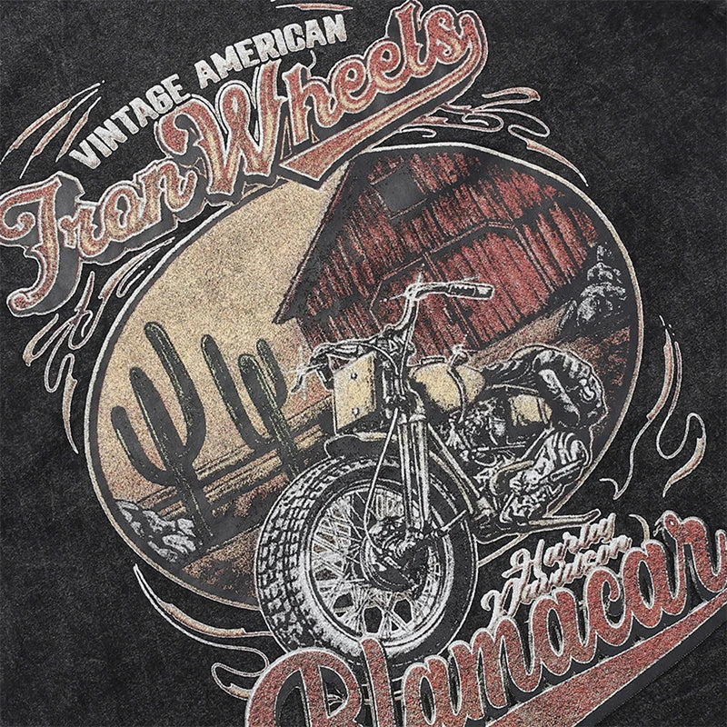 Oversize Vintage Landscape Printed T-Shirt