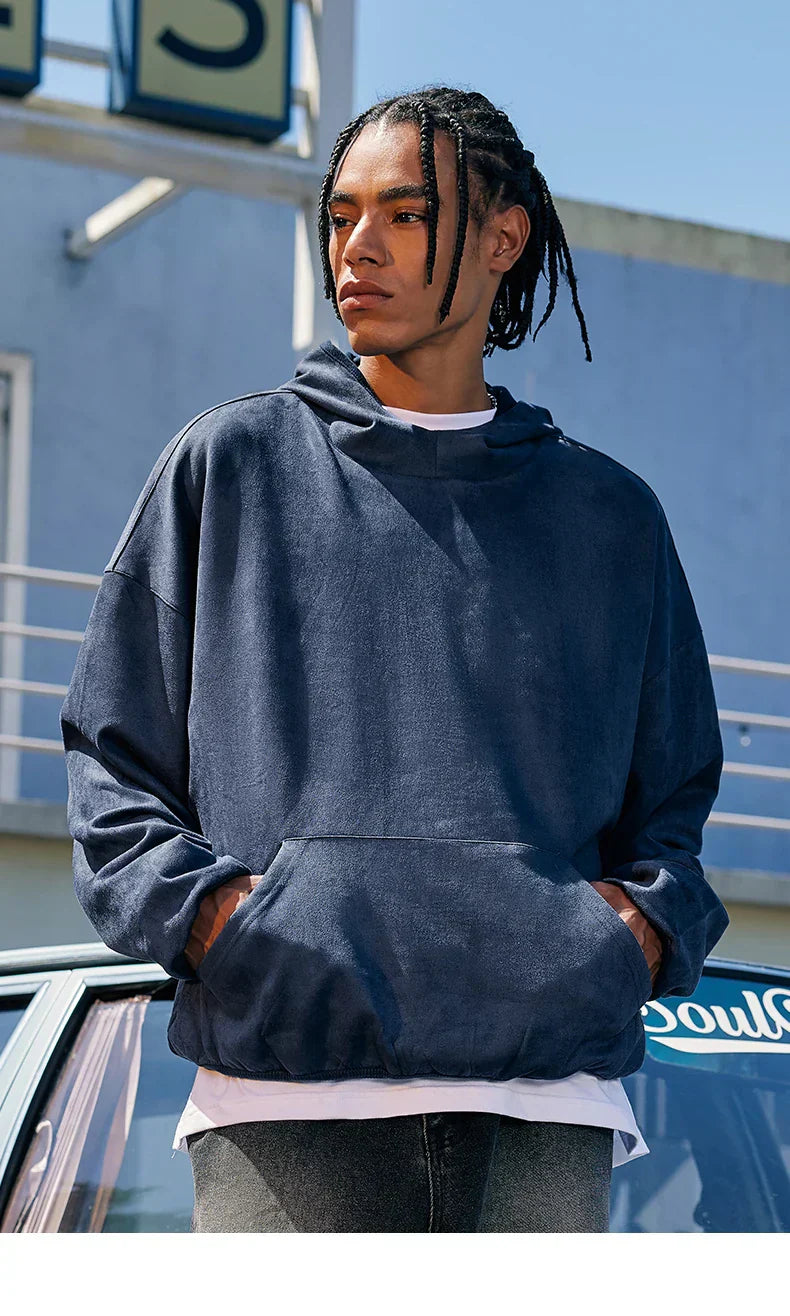 Basic Streetwear Baggy Blue Hoodie